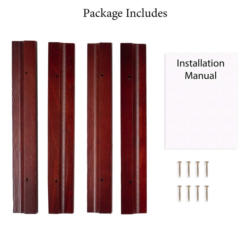 Rustic State Vigo 2 Sectional Adjustable Under Cabinet Mount Wood Stemware Rack Hanging Shelf Glassware Holder Bar Organizer with up to 6 Wine Glass Storage 11 Inch Deep Mahogany - Image 4